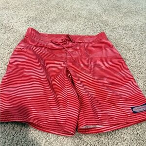 Red Striped Swim Shorts